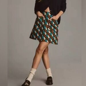 Anthropologie Maeve Marisela Mod Mini Skirt Size Small